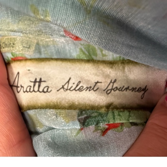 Aratta Silent Journey Floral Tunic Dress Lace-Up Back Boho Cottagecore - Picture 9 of 13